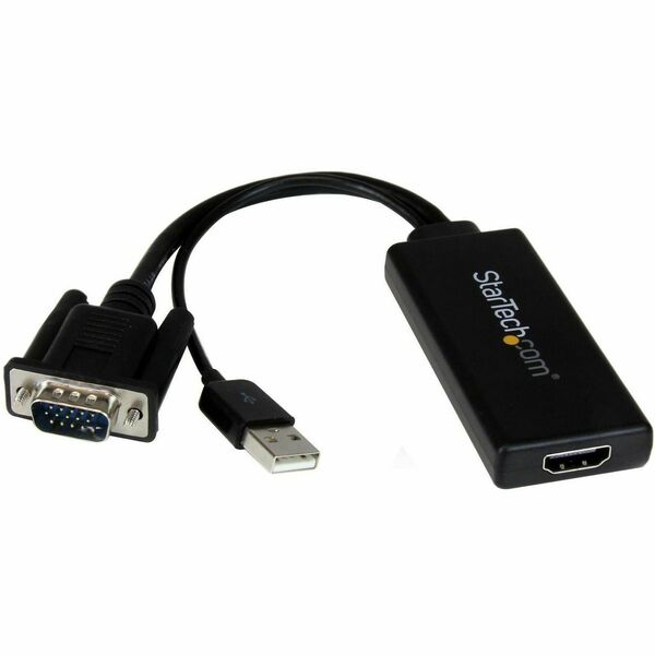 StarTech.com VGA to HDMI Adapter with USB Audio & Power - Portable VGA to HDMI Converter - 1080p - Convert a VGA signal from a laptop or desktop to HDMI USB-Powered - Convert VGA to HDMI - VGA to HDMI Connector - VGA to HDMI Adaptor - Laptop VGA to HDMI C