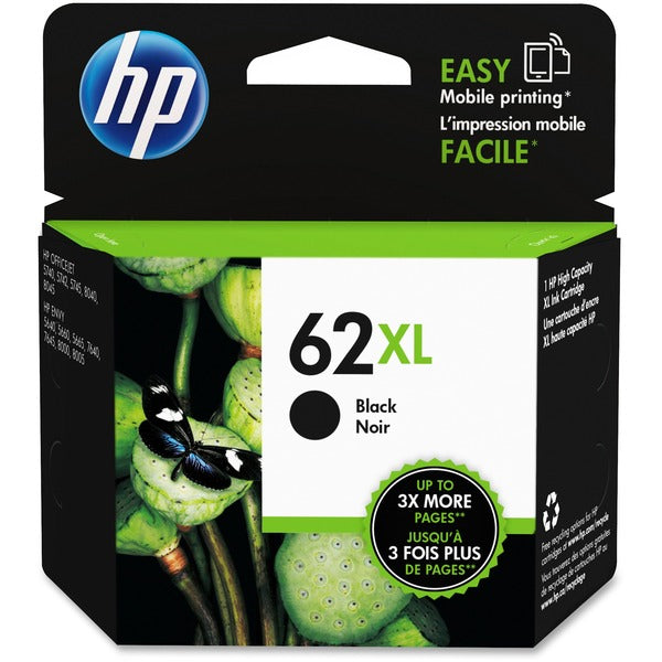 HP 62XL Original Ink Cartridge - Single Pack - Inkjet - High Yield - 600 Pages - Black - 1 Each