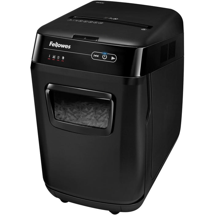 Fellowes AutoMax™ 200C Auto Feed Shredder - Non-continuous Shredder - Cross Cut - 10 Per Pass - for shredding Staples, Paper Clip, Credit Card, CD, DVD, Junk Mail, Paper - 0.2" (3.97 mm) x 1.5" (38.10 mm) Shred Size - P-4 - 2.20 in/s (55.88 mm/s) -