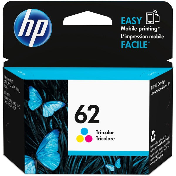 HP 62 Original Ink Cartridge - Single Pack - Inkjet - 165 Pages - Cyan, Magenta, Yellow - 1 Each