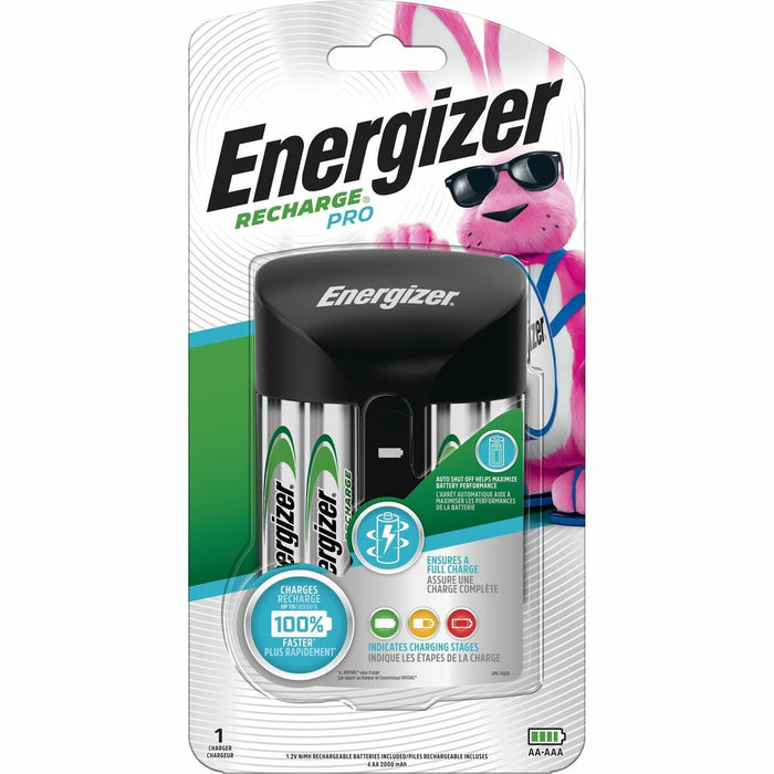 Energizer Recharge Pro AA/AAA Battery Charger - 3 Hour Charging - 4 - AA, AAA - LED Indicator - 1 / Pack