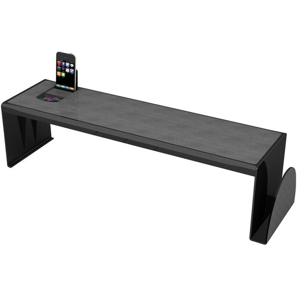 Deflecto Sustainable Office Heavy-Duty Desk Shelf - 6.8" (171.45 mm) Height x 25.6" (650.88 mm) Width x 7" (177.80 mm) Depth - Desktop - Sturdy, Document Holder - 30% Recycled - Black - Plastic - 1 Each