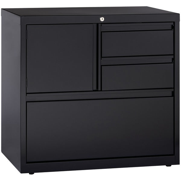 Lorell 30" Personal Storage Center Lateral File - 30" (762 mm) Width x 18.6" (472.95 mm) Depth x 28" (711.20 mm) Height - 3 x Drawer(s) for File, Box - A4, Letter, Legal - Hanging Rail, Glide Suspension, Grommet, Cable Management, Interlocking, Reinforced