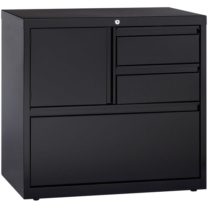 Lorell 30" Personal Storage Center Lateral File - 30" (76.20 cm) Width x 18.62" (47.29 cm) Depth x 28" (71.12 cm) Height - 3 x Drawer(s) for File, Box - A4, Letter, Legal - Hanging Rail, Glide Suspension, Grommet, Cable Management, Interlocking, Reinforce