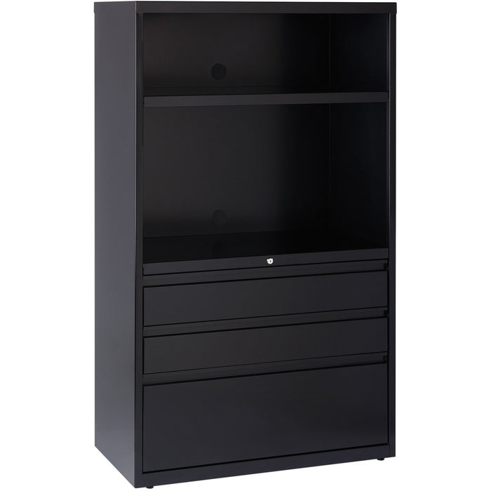 Lorell File/File Lateral File Combo Unit - 36" (91.44 cm) Width x 18.62" (47.29 cm) Depth x 60" (152.40 cm) Height - 2 x Shelf(ves) - 3 x Drawer(s) for Box, File - Legal, Letter, A4 - Lateral - Cable Management, Leveling Glide, Adjustable Glide, Locking D