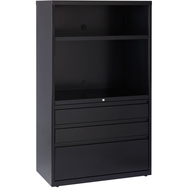 Lorell File/File Lateral File Combo Unit - 36" (914.40 mm) Width x 18.6" (472.95 mm) Depth x 60" (1524 mm) Height - 2 x Shelf(ves) - 3 x Drawer(s) for Box, File - Legal, Letter, A4 - Lateral - Cable Management, Leveling Glide, Adjustable Glide, Locking Dr