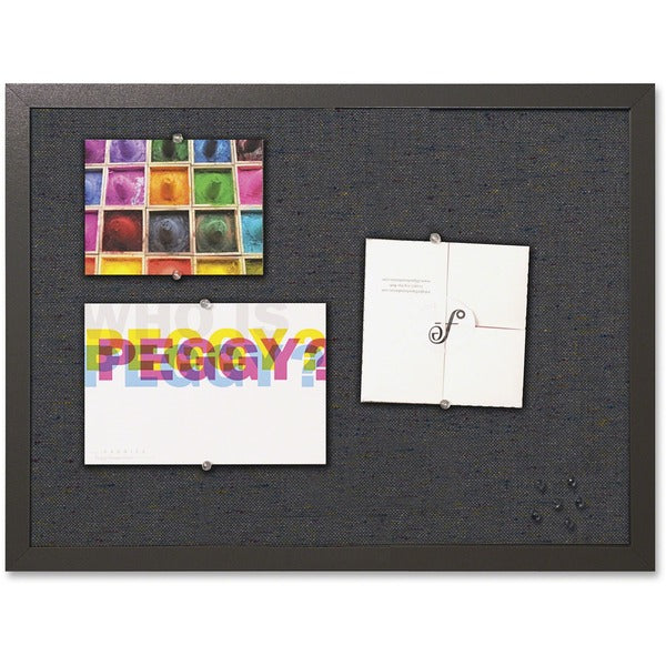 MasterVision Fabric Bulletin Board - 18" (457.20 mm) Board Height x 24" (609.60 mm) Board Width - Black Fabric Surface - Durable - 1 Each