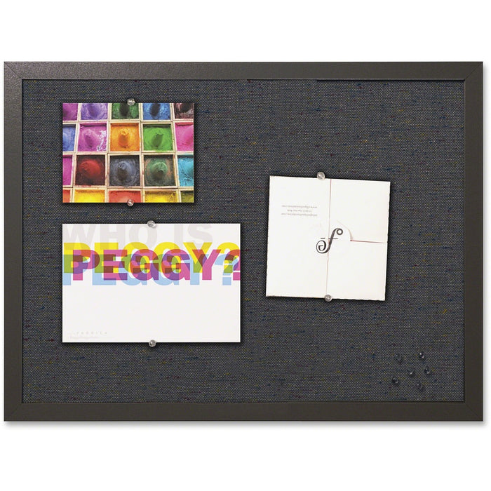 MasterVision Fabric Bulletin Board - 18" (457.20 mm) Board Height x 24" (609.60 mm) Board Width - Black Fabric Surface - Durable - 1 Each