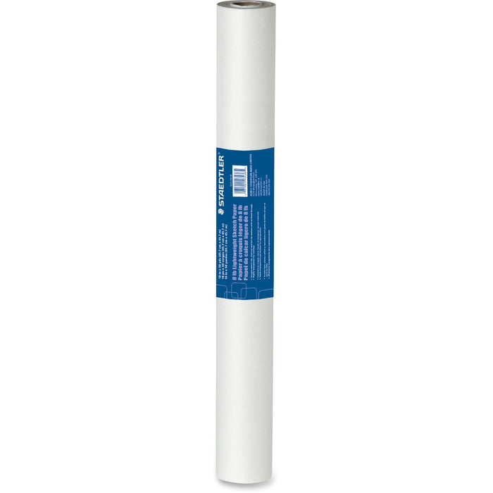 Staedtler Tracing Paper 18''X50 Yard White - 8 lb (3628.74 g) Basis Weight - 18" (45.72 cm) x 1800" (4572 cm) Sheet Size - White Paper - Bleed-free, Lightweight - 1 Each