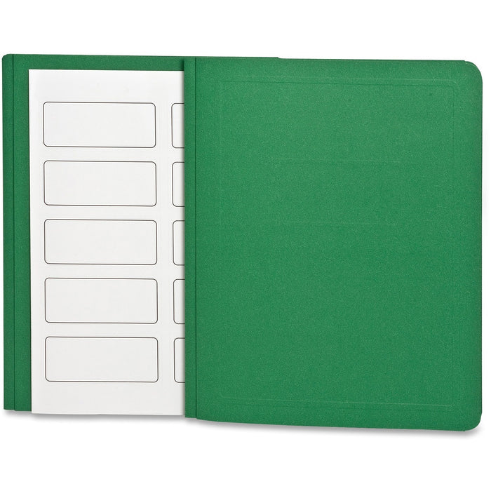 Oxford Letter Yes Report Cover - 8 1/2" (215.90 mm) x 11" (279.40 mm) - 100 Sheets Capacity - Green - Embossed, Title Panel, Punched, Labeling Area - 10% Fiber Recycled - 25 / Box