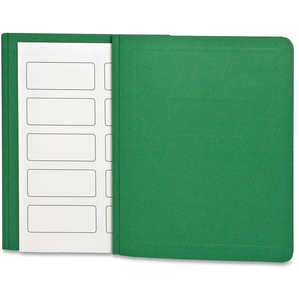 Oxford Letter Recycled Report Cover - 8 1/2" (215.90 mm) x 11" (279.40 mm) - 100 Sheets Capacity - Green - Embossed, Title Panel, Punched, Labeling Area - 10% Fiber Recycled - 25 / Box