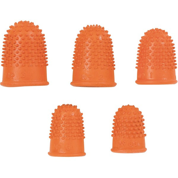 Westcott Rubber Finger Tips - Rubber - Amber - 12 / Box