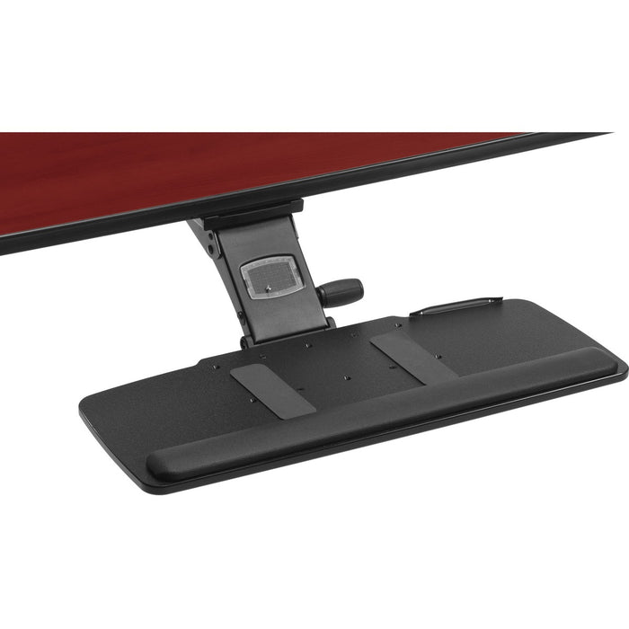 Global Articulating Keyboard Tray Slim Fit Mechanism - 27" (685.80 mm) Width x 11" (279.40 mm) Depth - Black - High-density Polyethylene (HDPE) - 1 Each