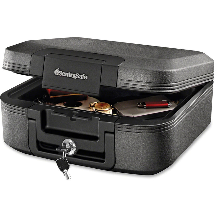 Sentry Safe Medium Tubular Lock Chest - 7.93 L - Key Lock - Fire Proof, Pry Resistant, Water Proof - Internal Size 4.4" (111.76 mm) Height x 12.8" (325.12 mm) Width x 8.5" (215.90 mm) Depth - Overall Size 6.6" (167.64 mm) Height x 15.4" (391.16 mm) Width