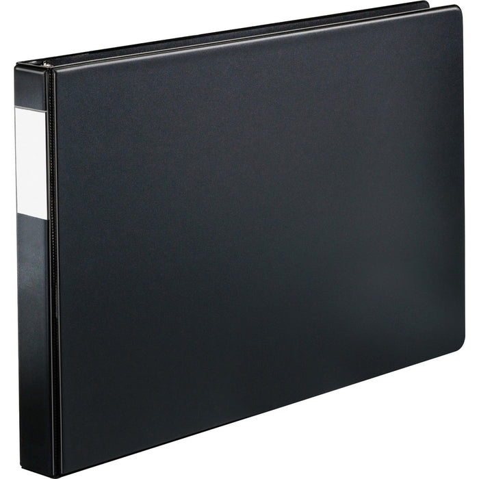 Cardinal XtraLife Slant D-ring Binder - 1" (25.40 mm) Binder Capacity - Tabloid - 11" (279.40 mm) x 17" (431.80 mm) Sheet Size - 80 Sheet Capacity - Fastener: D-Ring - Pocket: 2, Internal - Chipboard - Black - Non-stick, Durable, Crack Resistant, Sturdy,