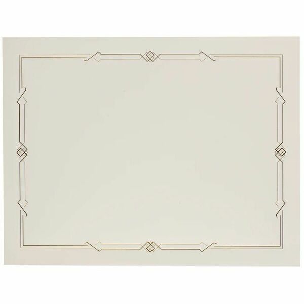 St. James&reg; Linen Certificates with Foil - 8.50" (215.90 mm) Width x 11" (279.40 mm) Length - Laser, Inkjet Compatible - Ivory, Gold with Gold Border - Linen Paper - 15 / Pack