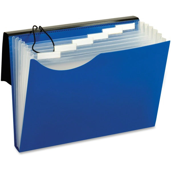 Pendaflex Letter Expanding File - 8 1/2" (215.90 mm) x 11" (279.40 mm) - 7 Pocket(s) - Blue - Durable, Water Resistant, Elastic Closure, Index Tab - 1 Each