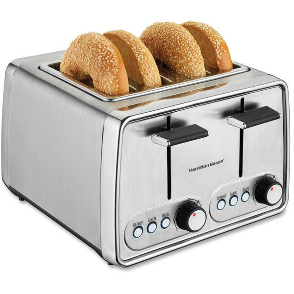 Hamilton Beach Extra-wide 4-slice Toaster - Toast, Bagel - Chrome