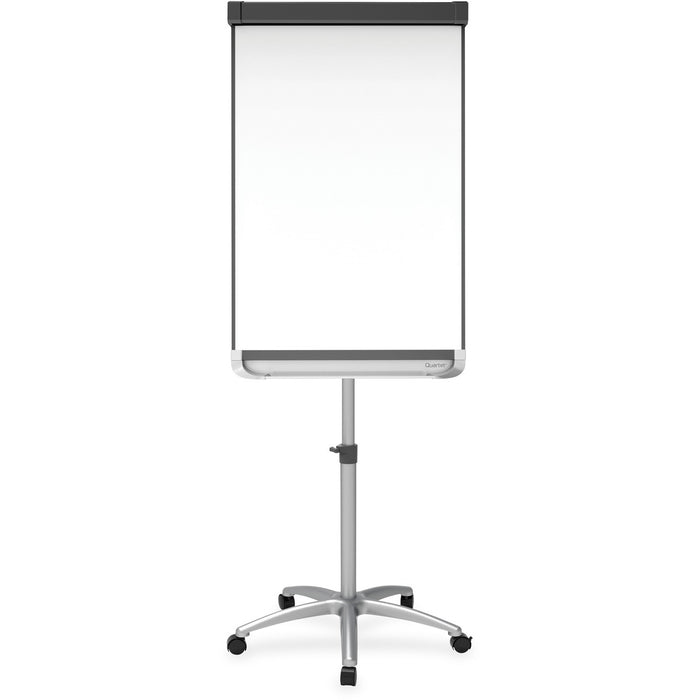 Quartet Prestige 2 Small Magnetic Whiteboard Easel - 24" (60.96 cm) Width x 36" (91.44 cm) Height - White Steel Surface - Rectangle - Portable - Magnetic - Marker Tray, Locking Casters, Ghost Resistant, Stain Resistant, Grid Pattern - 1 Each