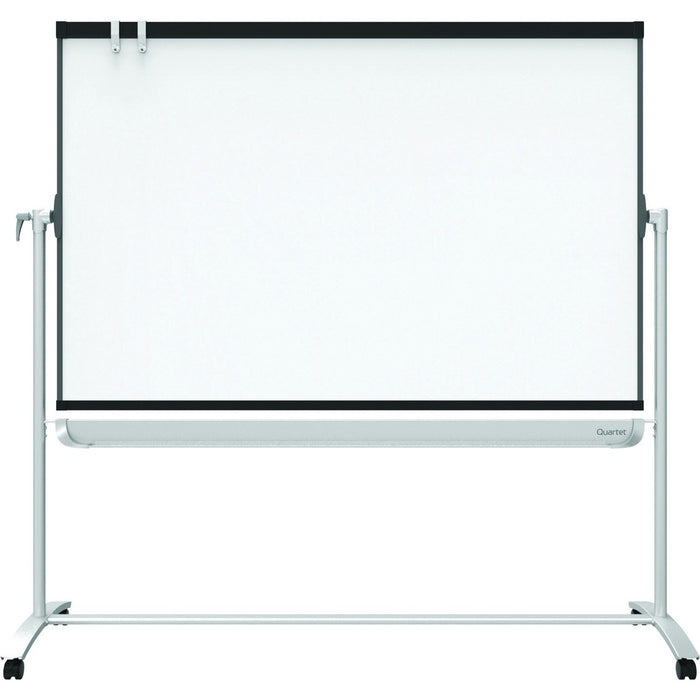 Quartet Prestige 2 Large Magnetic Whiteboard Easel - 72" (182.88 cm) Width x 48" (121.92 cm) Height - White Steel Surface - Rectangle - Portable - Magnetic - Locking Casters, Marker Tray, Stain Resistant, Ghost Resistant, Grid Pattern - 1 Each