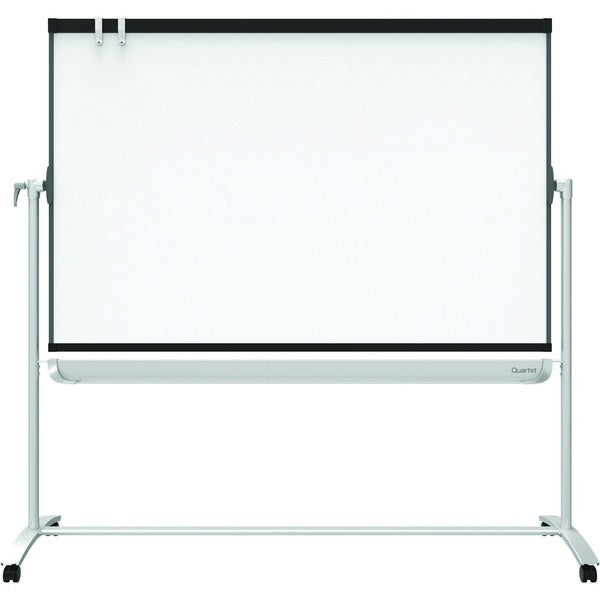 Quartet Prestige 2 Large Magnetic Whiteboard Easel - 72" (182.88 cm) Width x 48" (121.92 cm) Height - White Steel Surface - Rectangle - Portable - Magnetic - Locking Casters, Marker Tray, Stain Resistant, Ghost Resistant, Grid Pattern - 1 Each