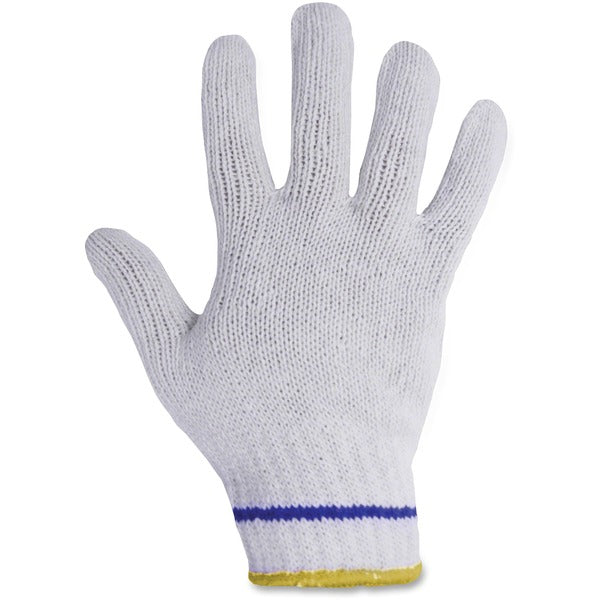 RONCO Poly/Cotton Blue Lined Gloves - 9.25" (235 mm) Glove Length - 8 Size Number - Medium Size - Poly Cotton - Blue - Heavyweight, Comfortable, Breathable, Stretchable, Flexible, Machine Washable - For Assembling, Warehouse - Pairs - 12 / Bag