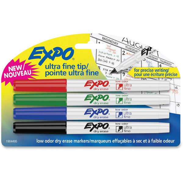 Expo Ultra Fine Point Dry-erase Markers - Ultra Fine Marker Point - Assorted Ink - 4 / Set