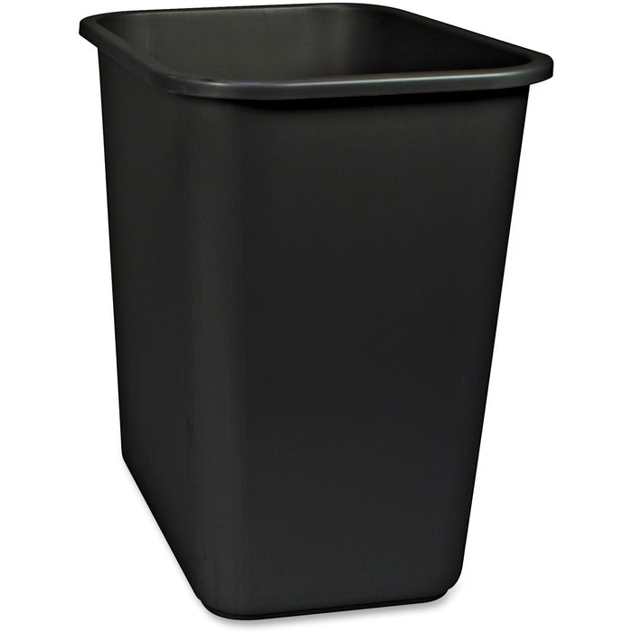 Storex Washable 28qt Plastic Waste Basket - 26.50 L Capacity - 15" (381 mm) Height x 14.2" (360.68 mm) Width x 10.3" (260.35 mm) Depth - Plastic - Black - 1 Each
