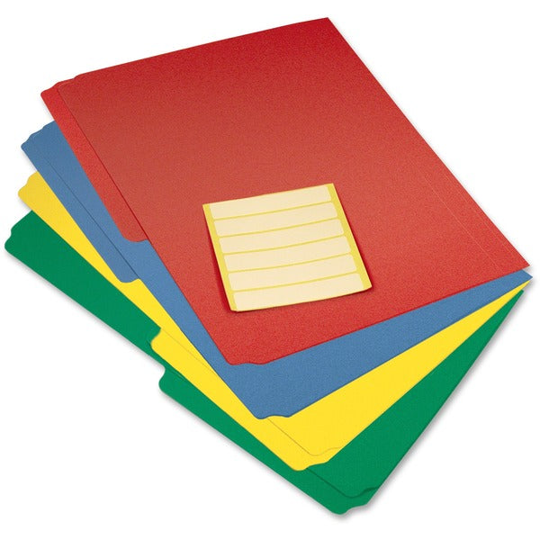 Filemode 1/2 Tab Cut Letter Top Tab File Folder - 8 1/2" (215.90 mm) x 11" (279.40 mm) - Top Tab Location - Blue, Red, Green, Yellow - Durable, Water Proof, Reusable, Recyclable, PVC-free - 12 / Pack
