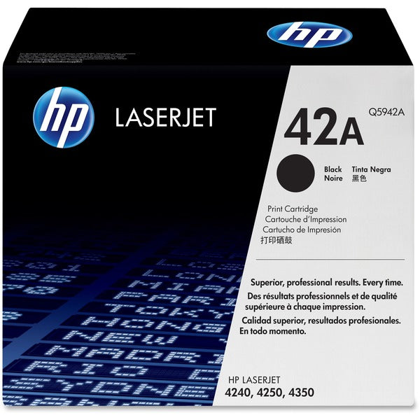 HP 42A (Q5942A) Original Standard Yield Laser Toner Cartridge - Single Pack - Black - 1 Each - 10000 Pages