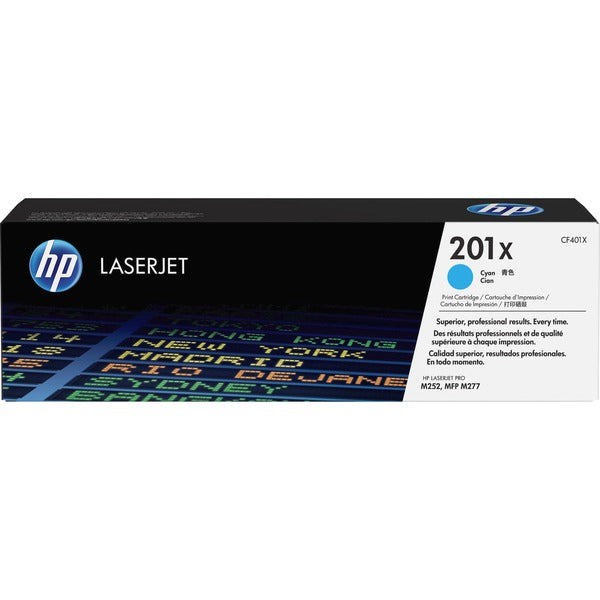 HP 201X (CF401X) Original High Yield Laser Toner Cartridge - Single Pack - Cyan - 1 Each - 2300 Pages