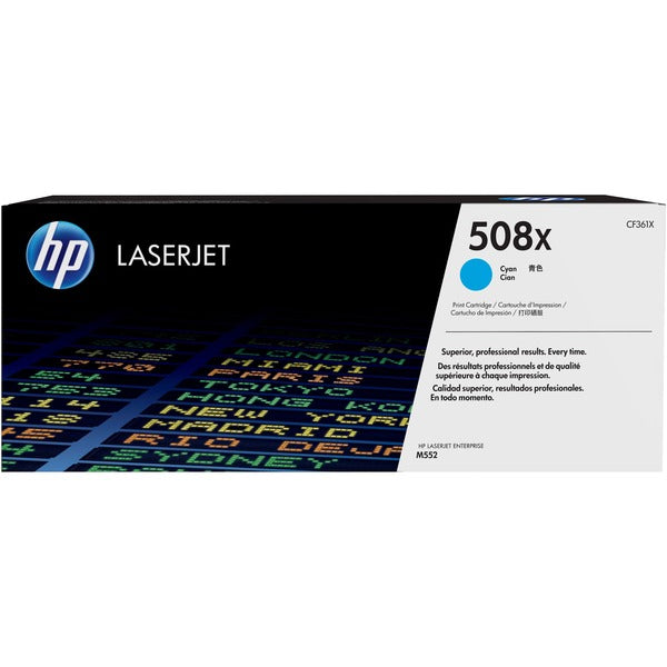 HP 508X (CF361X) Original High Yield Laser Toner Cartridge - Single Pack - Cyan - 1 Each - 9500 Pages