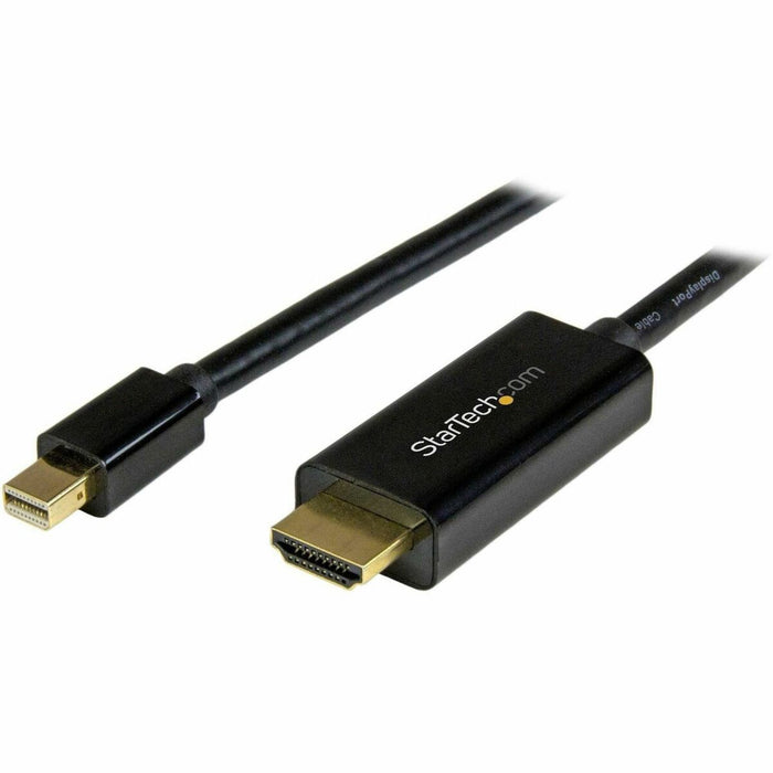 StarTech.com 6ft (2m) Mini DisplayPort to HDMI Cable, 4K 30Hz Video, Mini DP to HDMI Adapter/Converter Cable, mDP to HDMI Monitor/Display - Eliminate clutter by connecting your PC directly to an HDMI display with a 6ft cable - Mini DisplayPort to HDMI con