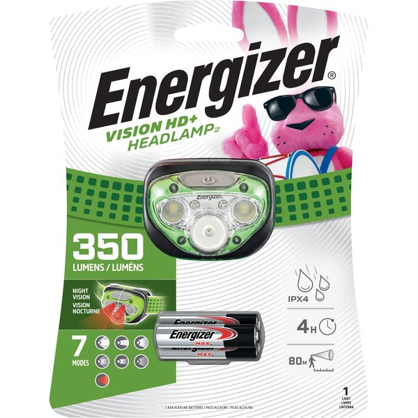 Energizer Vision HD+ LED Headlamp - LED - 350 lm Lumen - 3 x AAA - 1 Each