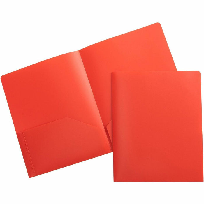 Business Source Letter Portfolio - 8 1/2" (215.90 mm) x 11" (279.40 mm) - 30 Sheets Capacity - 2 Pocket(s) - Red - Durable, Spill Resistant, Wear Resistant, Card Holder - 1 Each