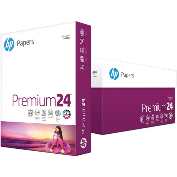 HP LaserJet Paper - 97 Brightness - Letter - 8 1/2" (215.90 mm) x 11" (279.40 mm) - 24 lb (10886.22 g) Basis Weight - Extra Smooth - White - 1 / Carton