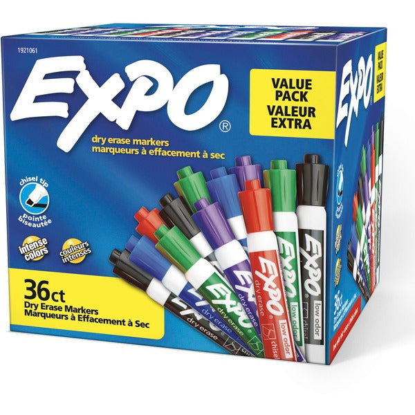 Expo Dry Erase Markers - Chisel Marker Point - Assorted Ink - 36 / Pack