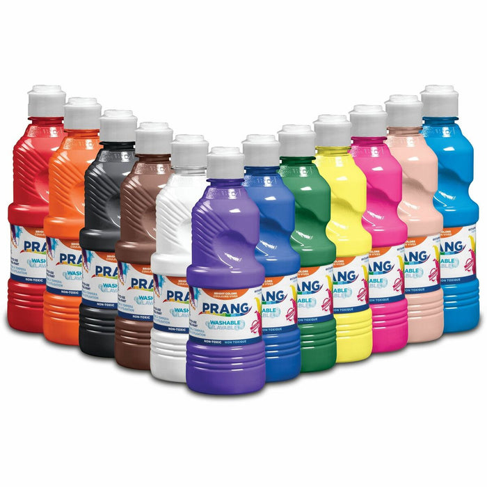 Prang Ultra-washable Tempera Paint - Assorted - 16 oz (453.59 g) - Washable - 12 / Box