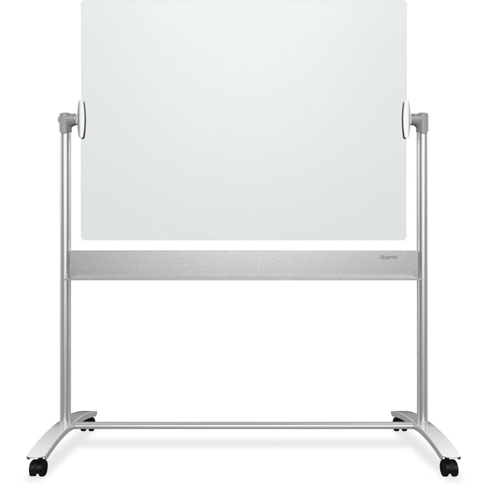 Quartet Infinity Magnetic Glass Easel, 4 Caster, 4' x 3' - 48" (121.92 cm) Width x 36" (91.44 cm) Height - White Tempered Glass Surface - Rectangle - Floor Standing - Magnetic - 1 Each