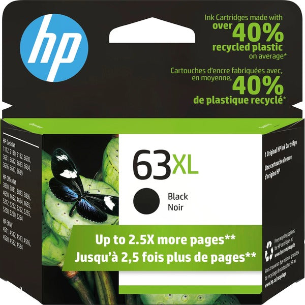 HP 63XL Original Ink Cartridge - Single Pack - Inkjet - High Yield - 430 Pages - Black - 1 Each