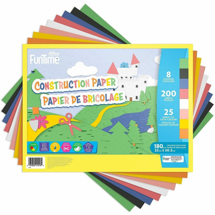 Hilroy Funtime Construction Paper - 9" (228.60 mm) Width x 12" (304.80 mm) Length - 200 / Pack
