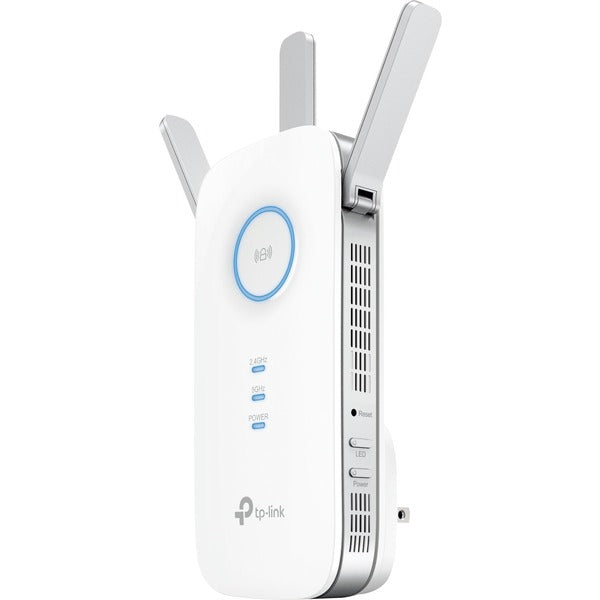 TP-Link RE450 IEEE 802.11ac 1.71 Gbit/s Wireless Range Extender - 2.40 GHz, 5 GHz - 3 x External Antenna(s) - External - 1 x Network (RJ-45) - Ethernet, Fast Ethernet, Gigabit Ethernet - 9 W - Wall Mountable