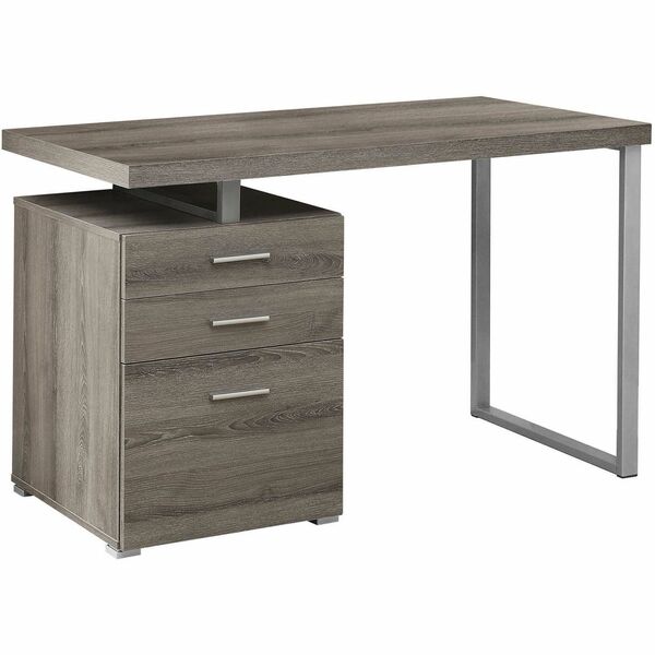 Monarch Specialties Computer Desk - 48"L / Dark Taupe Left OR Right Facing - Rectangle Top - Gray U-shaped Base - 48" (1219.20 mm) Table Top Length x 24" (609.60 mm) Table Top Depth - 30" (762 mm) Height - Office, Computer, Home - Assembly Required - Dark