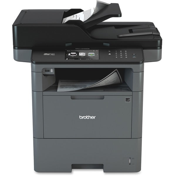 Brother MFC-L6700DW Wireless Laser Multifunction Printer - Monochrome - Copier/Fax/Printer/Scanner - 48 ppm Mono Print - 1200 x 1200 dpi Print - Automatic Duplex Print - Up to 100000 Pages Monthly - 570 sheets Input - Color Scanner - 1200 dpi Optical Scan