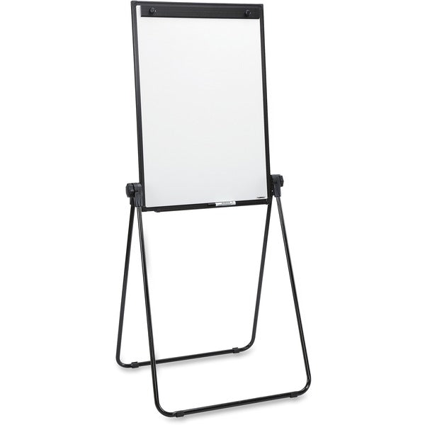 Lorell 2-sided Dry-Erase Easel with Flip-Chart Clip - 36" (3 ft) Width x 24" (2 ft) Height - Melamine Surface - Black Steel Frame - Rectangle - 1 Each