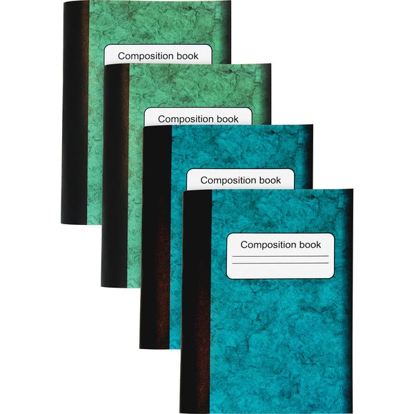 Sparco Composition Books - 80 Sheets - 4.25" (107.95 mm) Height x 3 1/4" (8.25 cm) Width - Multi-colored Cover - Sturdy Cover, Durable - 4 / Pack