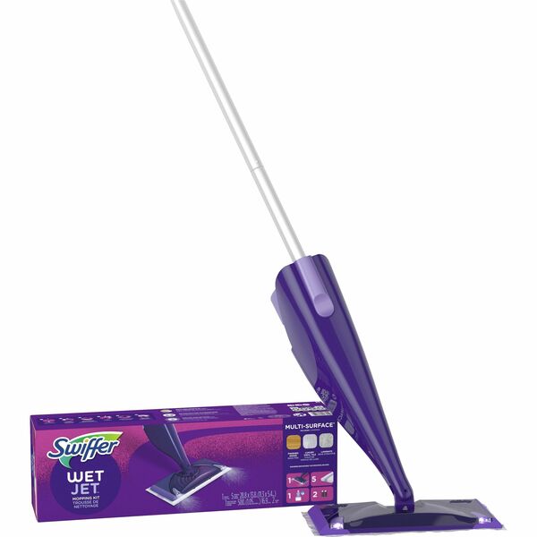 Swiffer WetJet Mopping Kit - Reinforced, Swivel Head - 1 / Kit - Purple