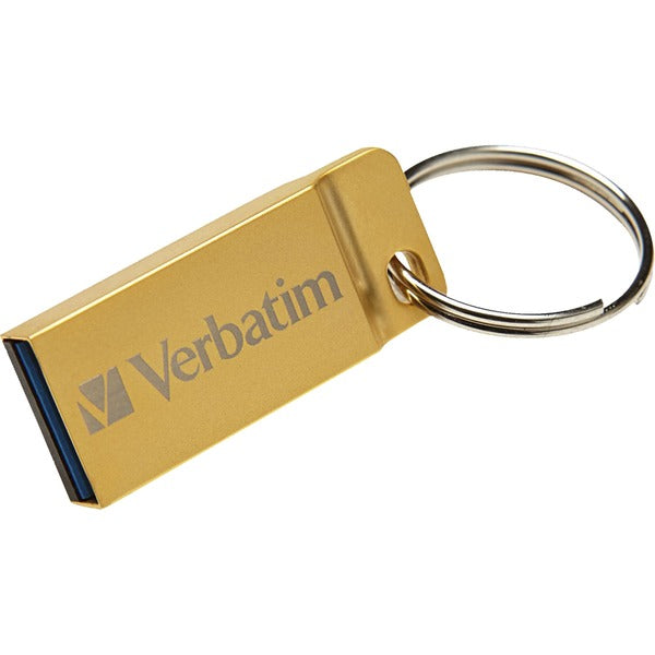 Verbatim 16GB Metal Executive USB 3.0 Flash Drive - Gold - 16 GB - USB 3.0 - Gold - Lifetime Warranty - 1 Each - TAA Compliant