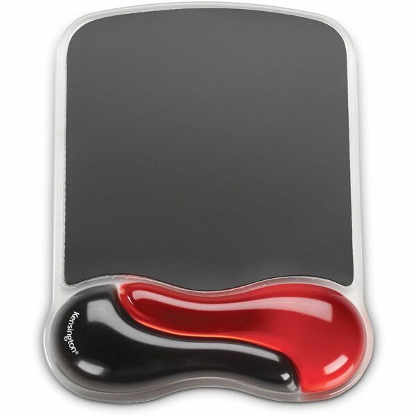 Kensington Duo Gel Mouse Pad Wrist Rest - Red - 1" (25.40 mm) Height x 7.59" (192.79 mm) Width x 9.87" (250.70 mm) Depth - Red, Black - Gel - Mouse - 1 Each