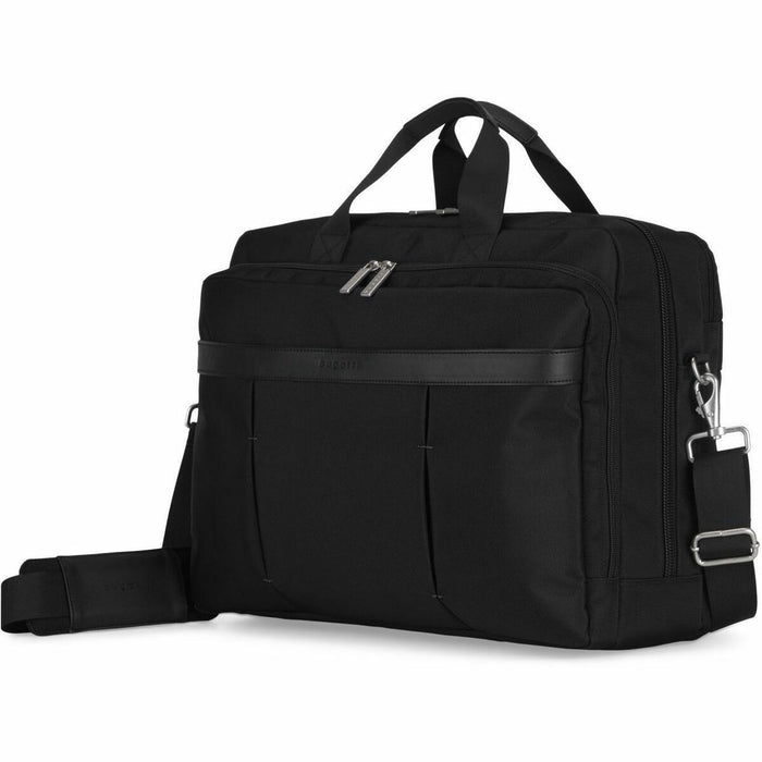 bugatti Executive Carrying Case (Briefcase) for 17" Notebook, File - Black - Damage Resistant - Handle, Shoulder Strap - 13" (330.20 mm) Height x 18" (457.20 mm) Width x 8" (203.20 mm) Depth - 1 Each